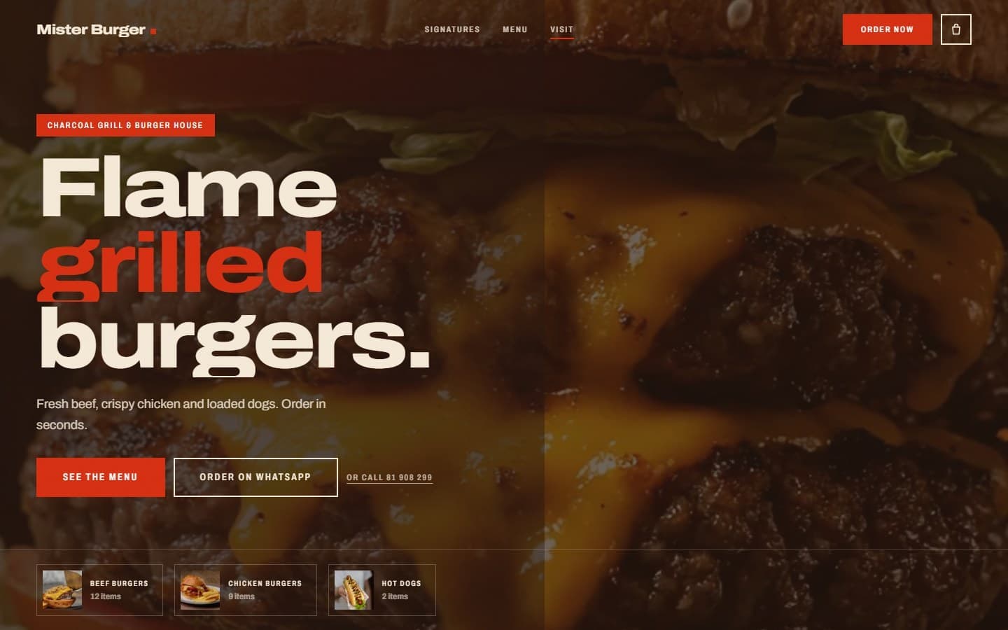 Mister Burger interface preview